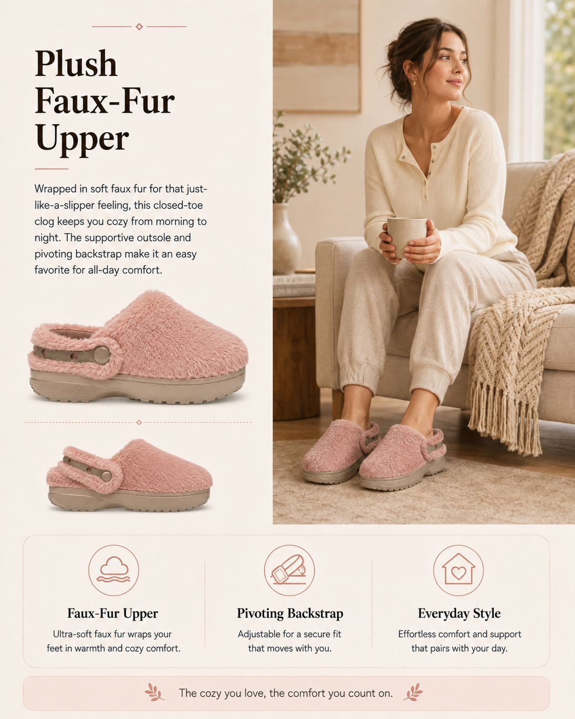 FuzzyStride – Women’s Furry-Lined Clogs & Slippers