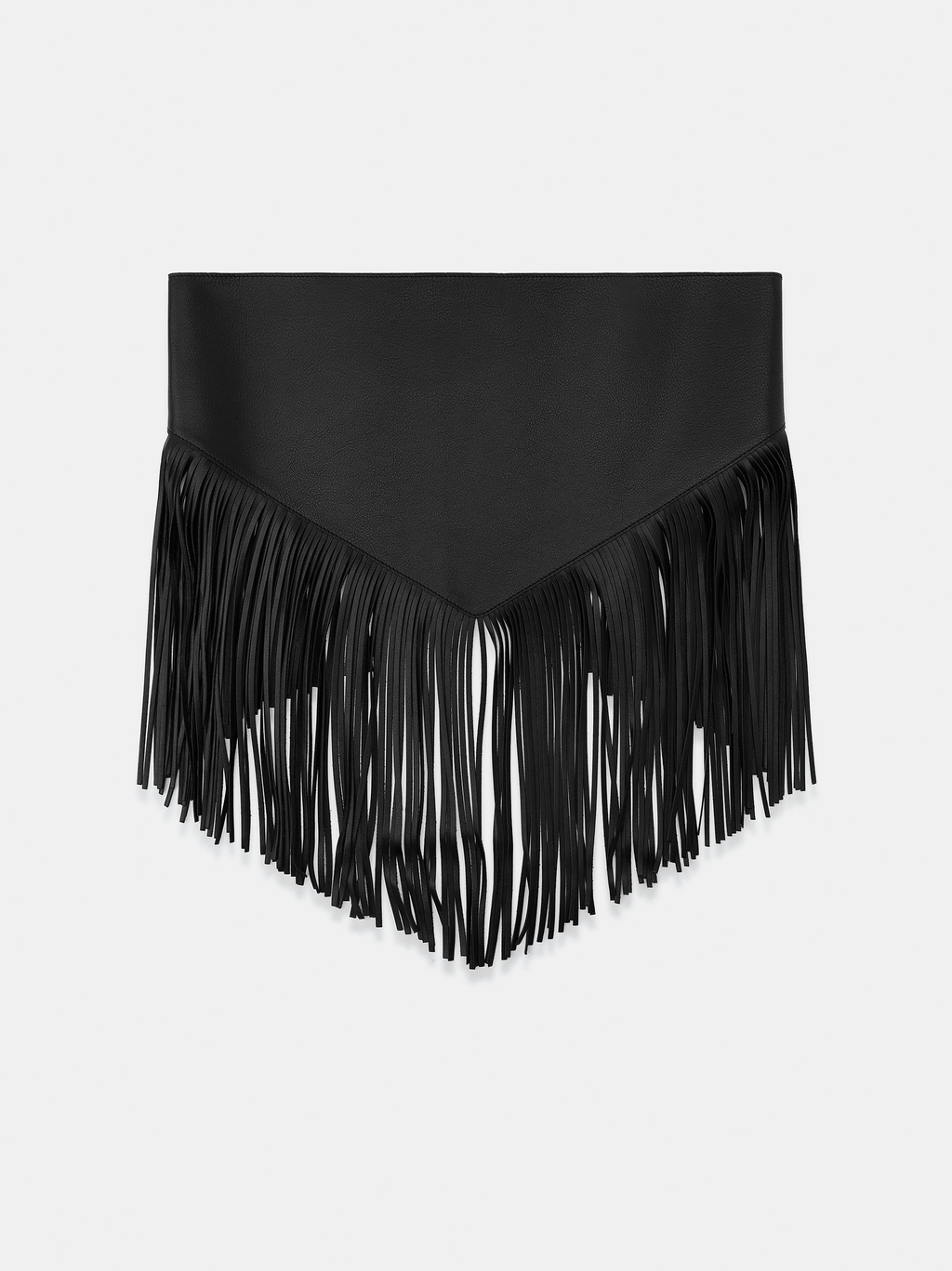 CascadeCinch – Inara Black Fringe Corset-Style Waist Belt