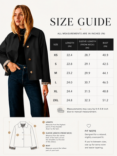 TrenchEase – Classic Cropped Trench Jacket