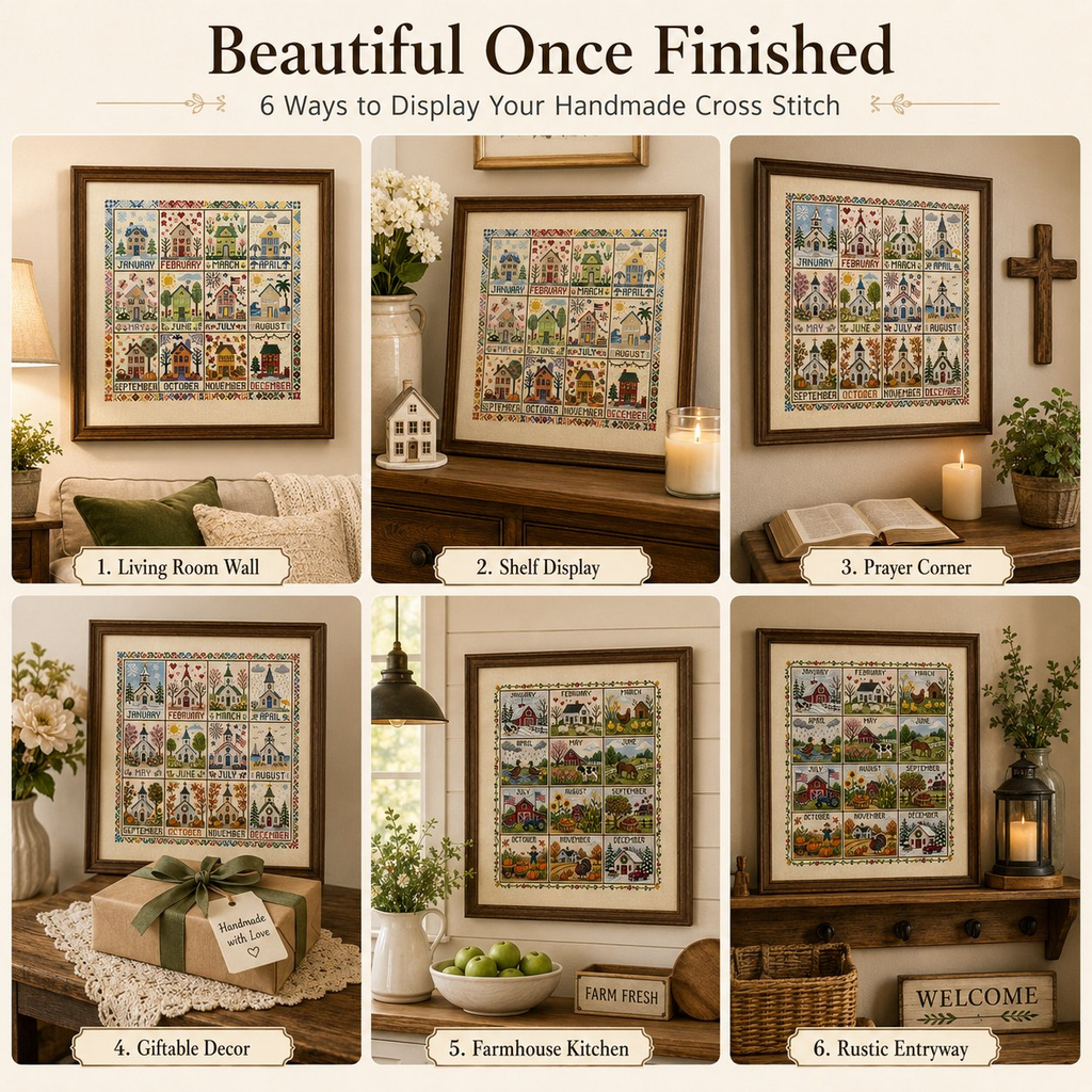 🧵 SeasonStitch – 12-Month Seasonal Cross-Stitch Kit 🌿
