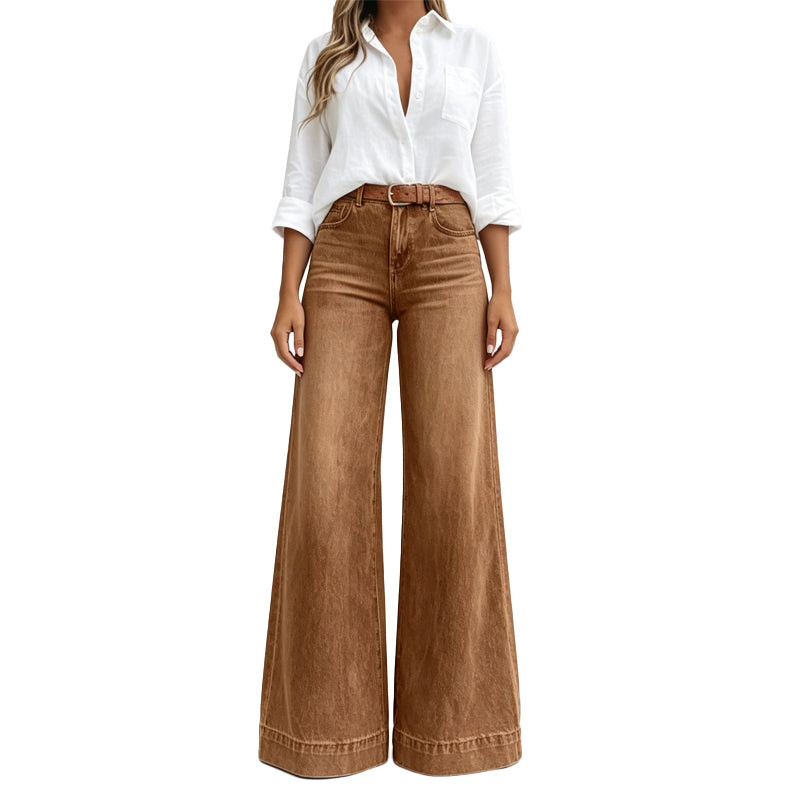 StrideLine – 👖 Women's Vintage High-Waisted Wide-Leg Jeans