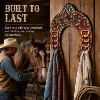 RagShoe – 🔥 Handcrafted Leather Horseshoe Wild Rag Holder | Western Scarf & Bandana Organizer 📦