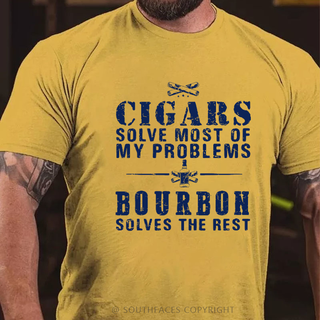 BourbonFix – Cigars Solve Most of My Problems, Bourbon / Whiskey Does the Rest T-Shirt