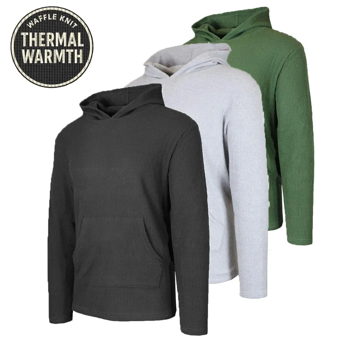 WaffleEase – Men’s Waffle-Knit Pullover Hoodie