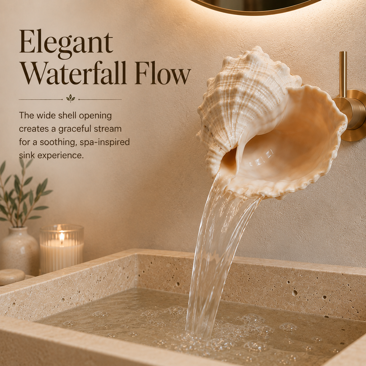 ShellCascade – 🐚Coastal Seashell Wall-Mount Faucet