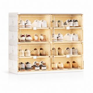 ClearStack – Foldable Shoe Organizer with Magnetic Doors