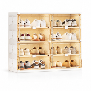 ClearStack – Foldable Shoe Organizer with Magnetic Doors