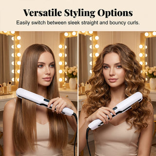 SilkGlide – ✨💇‍♀️ 2-in-1 Hair Straightener and Curler with Negative Ionic Care