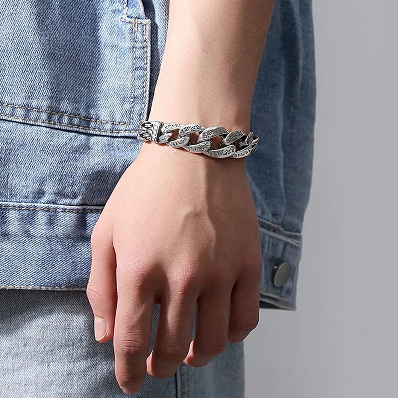 MantraLink – Men's Retro Six-Syllable Mantra Bracelet