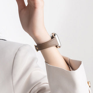 CharmCurve – Slim Genuine Leather Apple Watch Strap with Metal Charm