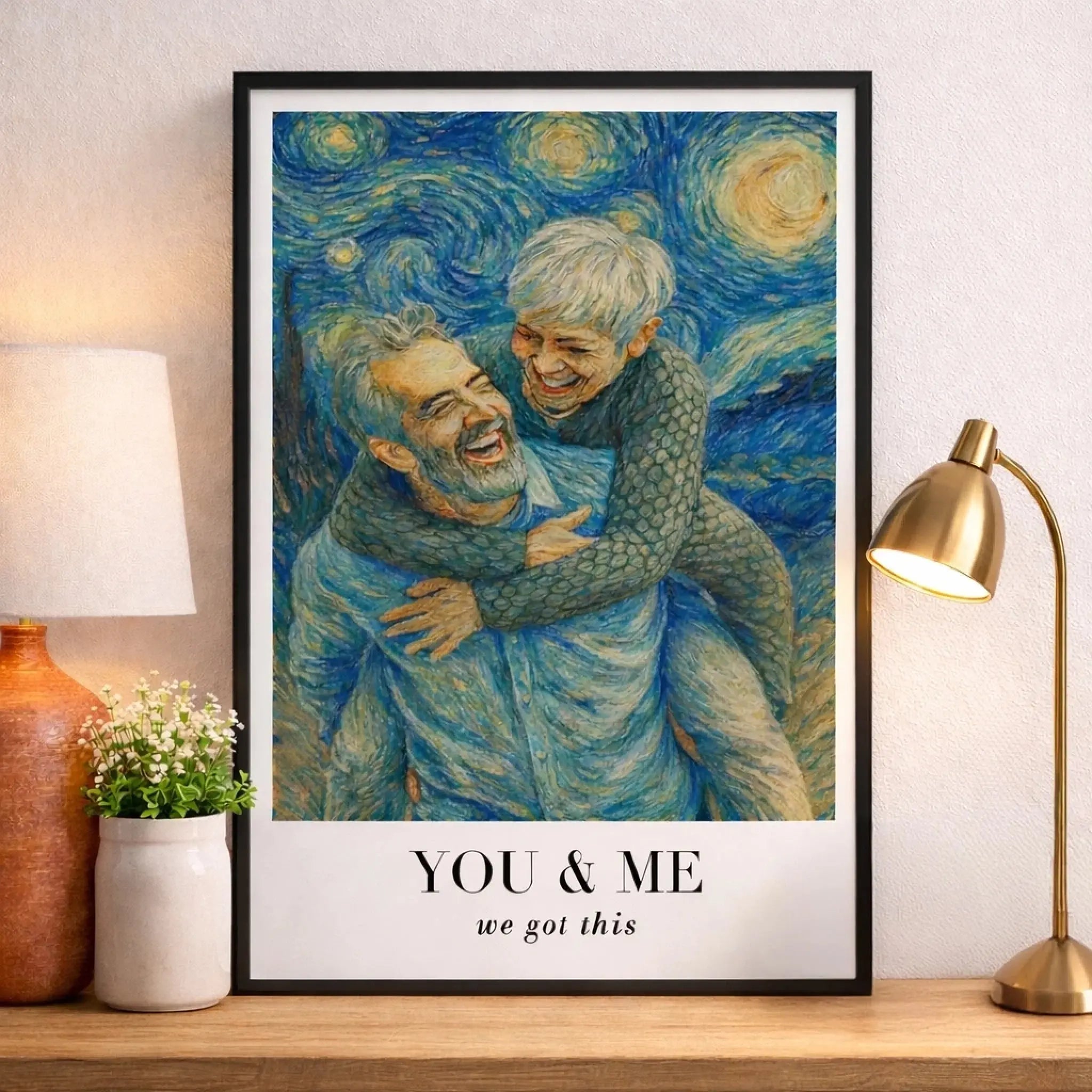 StarryTogether – Personalized Van Gogh Style Couple Portrait Poster or Canvas