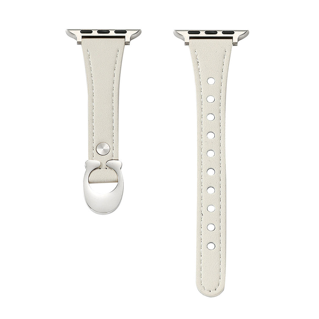 CharmCurve – Slim Genuine Leather Apple Watch Strap with Metal Charm