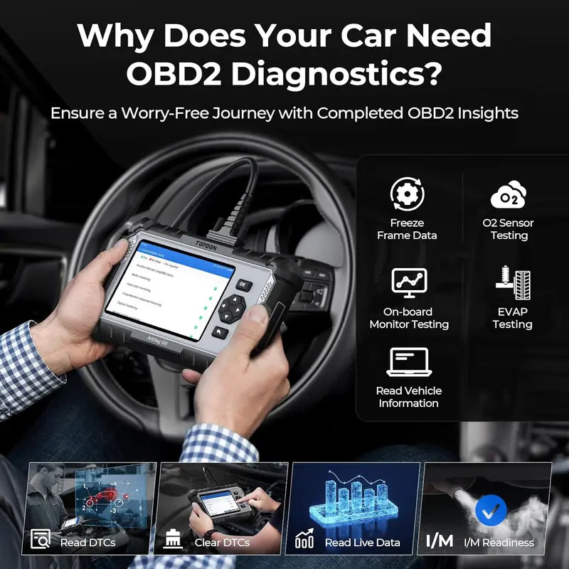 DiagPilot – TOPDON ArtiDiag500 4-System OBD2 Car Diagnostic Scanner with 6 Reset Functions, AutoVIN & Live Data
