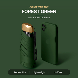 PocketHalo – Mini UV Capsule Umbrella with UPF50+ Sun Protection