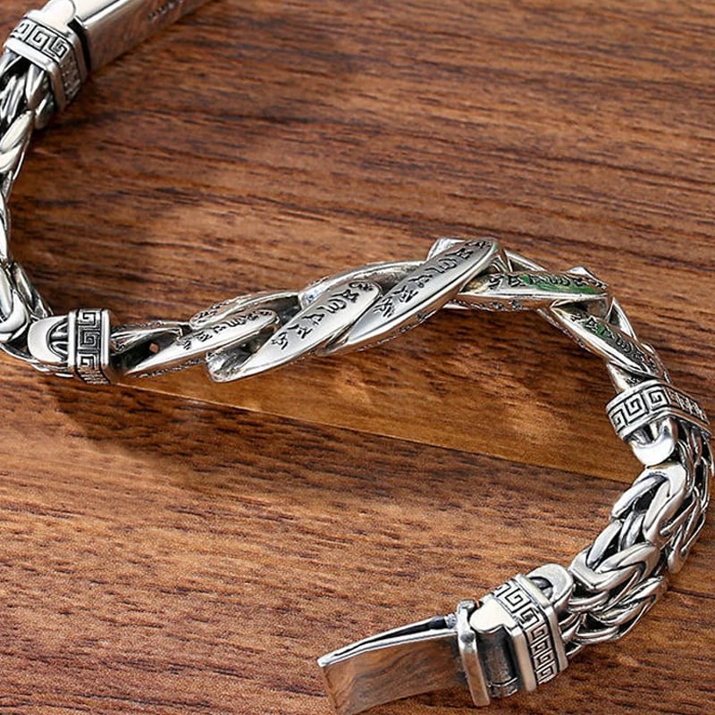 MantraLink – Men's Retro Six-Syllable Mantra Bracelet