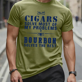BourbonFix – Cigars Solve Most of My Problems, Bourbon / Whiskey Does the Rest T-Shirt
