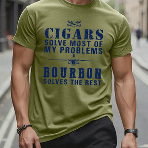 BourbonFix – Cigars Solve Most of My Problems, Bourbon / Whiskey Does the Rest T-Shirt