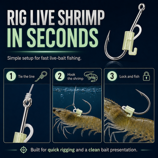 ShrimpGlow – ✨10-Piece Luminous Live Shrimp Hook Set