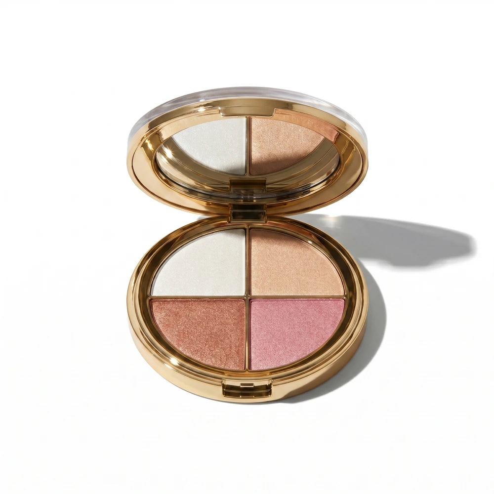 GlowBloom – 4-in-1 Eye & Cheek Powder Palette