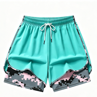 MoveEase – Women’s Double-Layer Athletic Shorts with Pockets