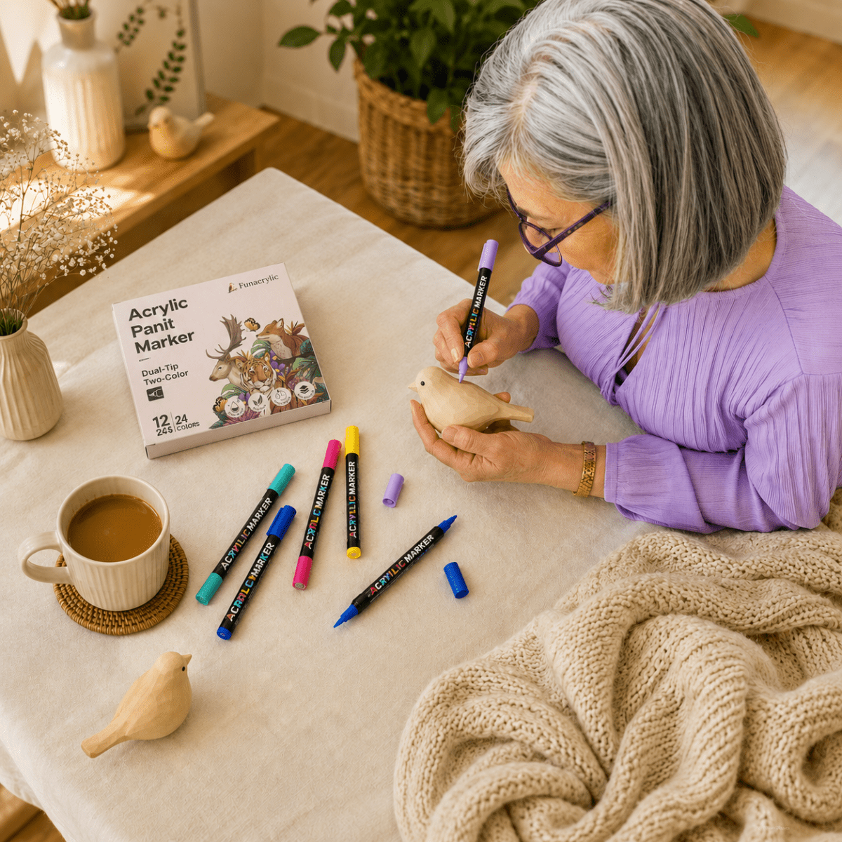 DoodleBirdie – Hand-Carved Wooden Bird & Marker Craft Kit 🦜