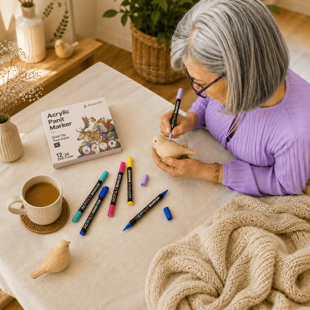 DoodleBirdie – Hand-Carved Wooden Bird & Marker Craft Kit 🦜