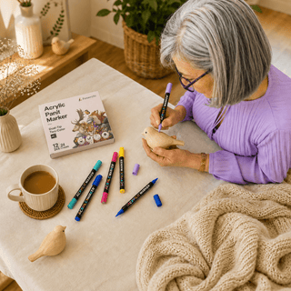 DoodleBirdie – Hand-Carved Wooden Bird & Marker Craft Kit 🦜