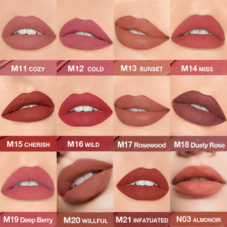 O.TWO.O lipstick shade guide