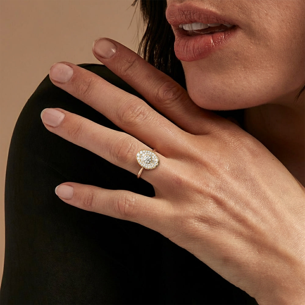 InfiniGlow – Vintage-Style Oval Halo Ring