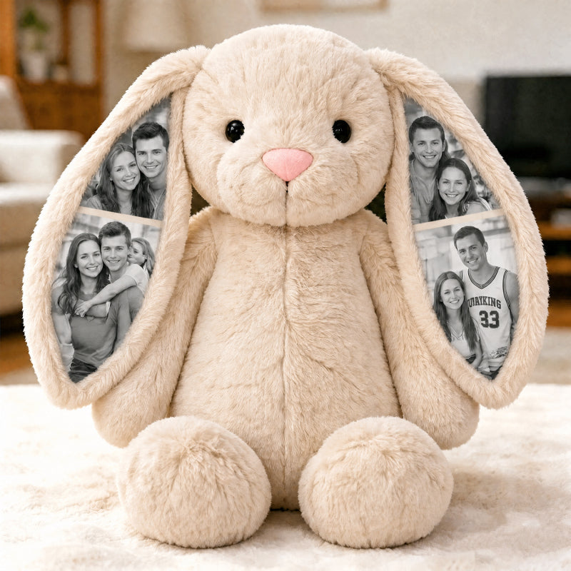EarMemories – Custom Photo Bunny Plush with Hidden Picture Ears