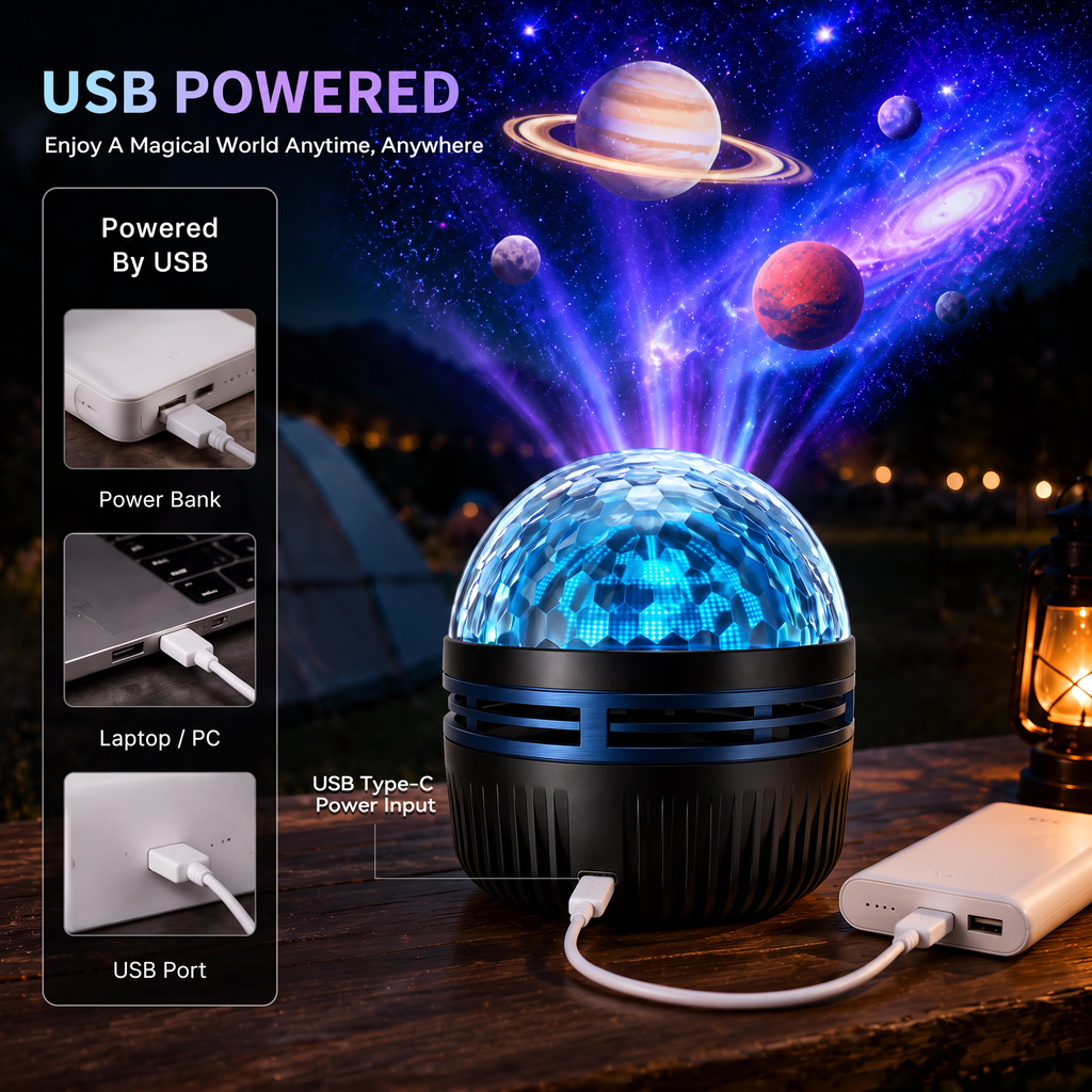 🦖🎁StarDrift – 360° Smart Holographic Starry Sky Projector (HD Smart Dynamic 5D)