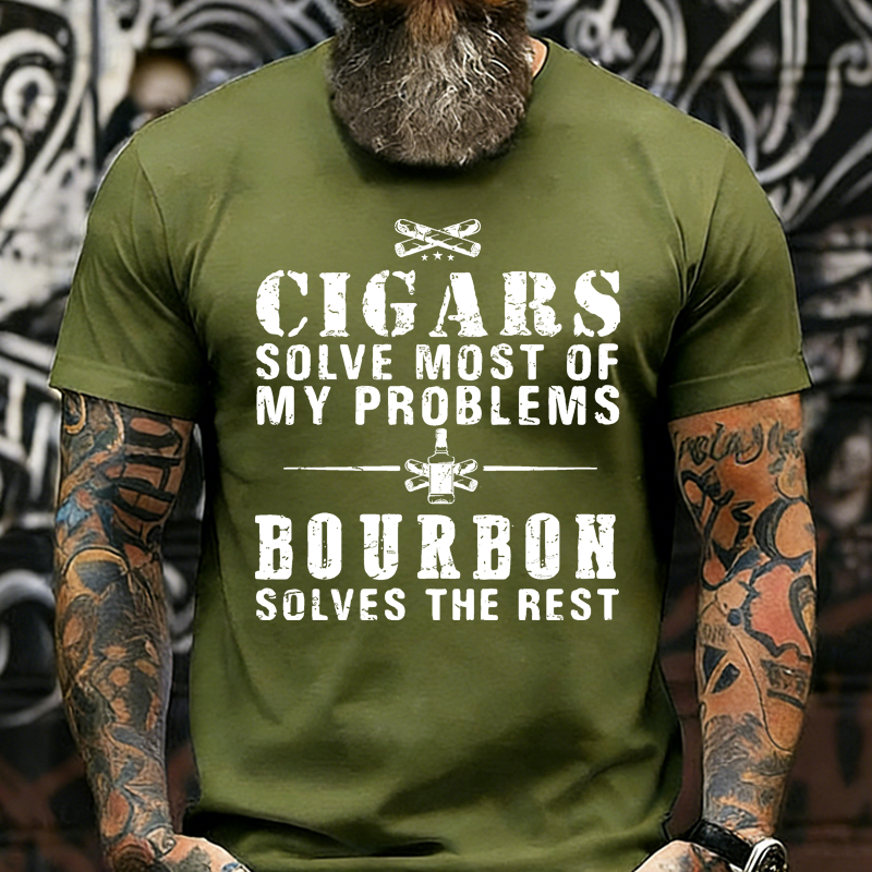BourbonFix – Cigars Solve Most of My Problems, Bourbon / Whiskey Does the Rest T-Shirt