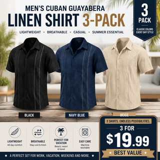GuayaBreeze – Men's Cuban Guayabera Linen-Blend Short Sleeve Button-Down Shirt