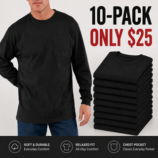 CottonEase – 🔥 Men’s Heavyweight Cotton Pocket Tee Packs | Regular & Tall