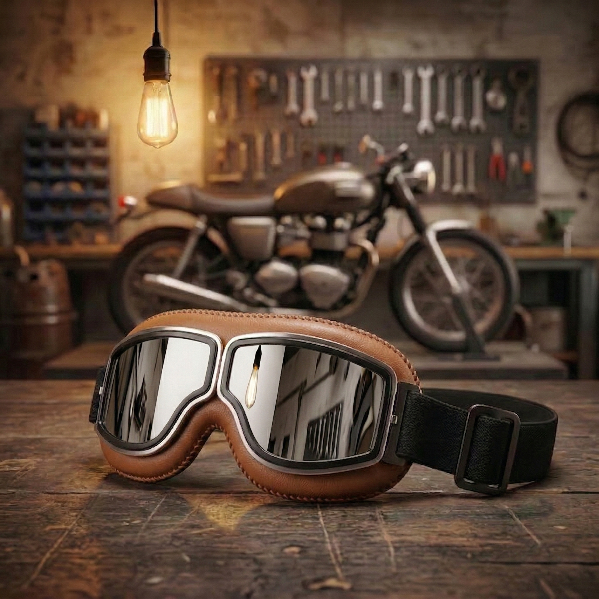 🔥 RetroRide – OTG Vintage Motorcycle Goggles (Fits Over Glasses)