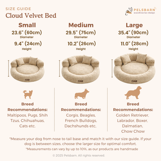 CloudNest – Orthopedic Velvet Dog Bed with Raised Bolsters
