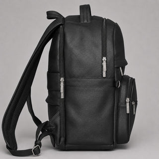 RedCore – Black Vegan Leather Laptop Backpack