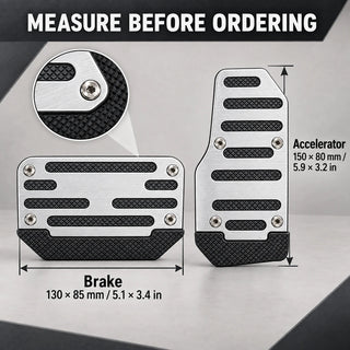 Pedal cover dimensions and material detail