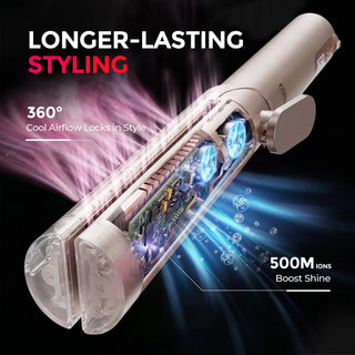 CurlShift – 2-in-1 Adjustable-Barrel Hair Straightener & Curler with Cool Airflow
