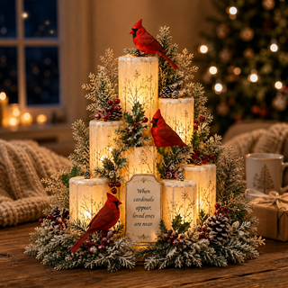 CardinalGlow – Memorial LED Candle Centerpiece
