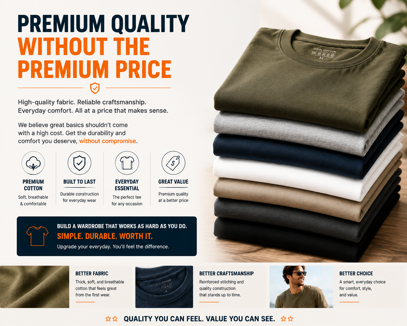 CottonEase – 🔥 Men’s Heavyweight Cotton Pocket Tee Packs | Regular & Tall