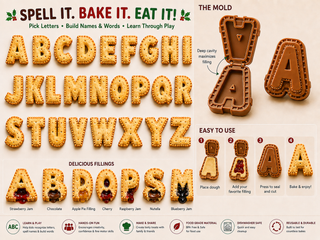 LetterBake – ⏳🎄 A–Z Alphabet Mini Pie Mold Collection, 26 Reusable Molds🥧✨