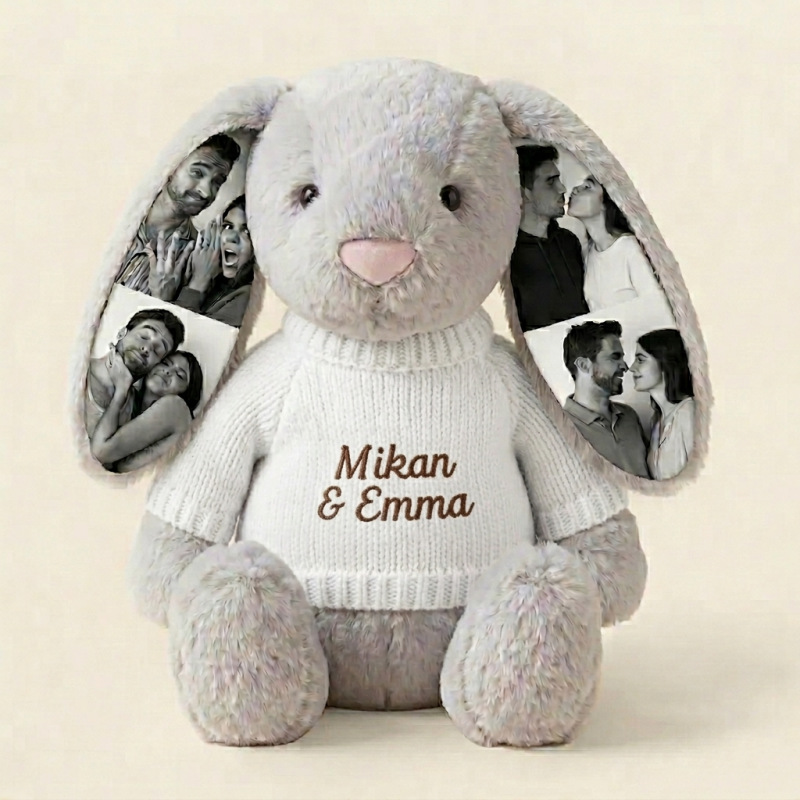 EarMemories – Custom Photo Bunny Plush with Hidden Picture Ears
