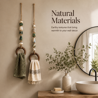 TerraLoop – Decorative Beaded Towel Hanger with Wooden Ring