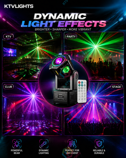BeamSpin Mini – 80W LED Moving-Head Stage Light for DJ Parties and Events