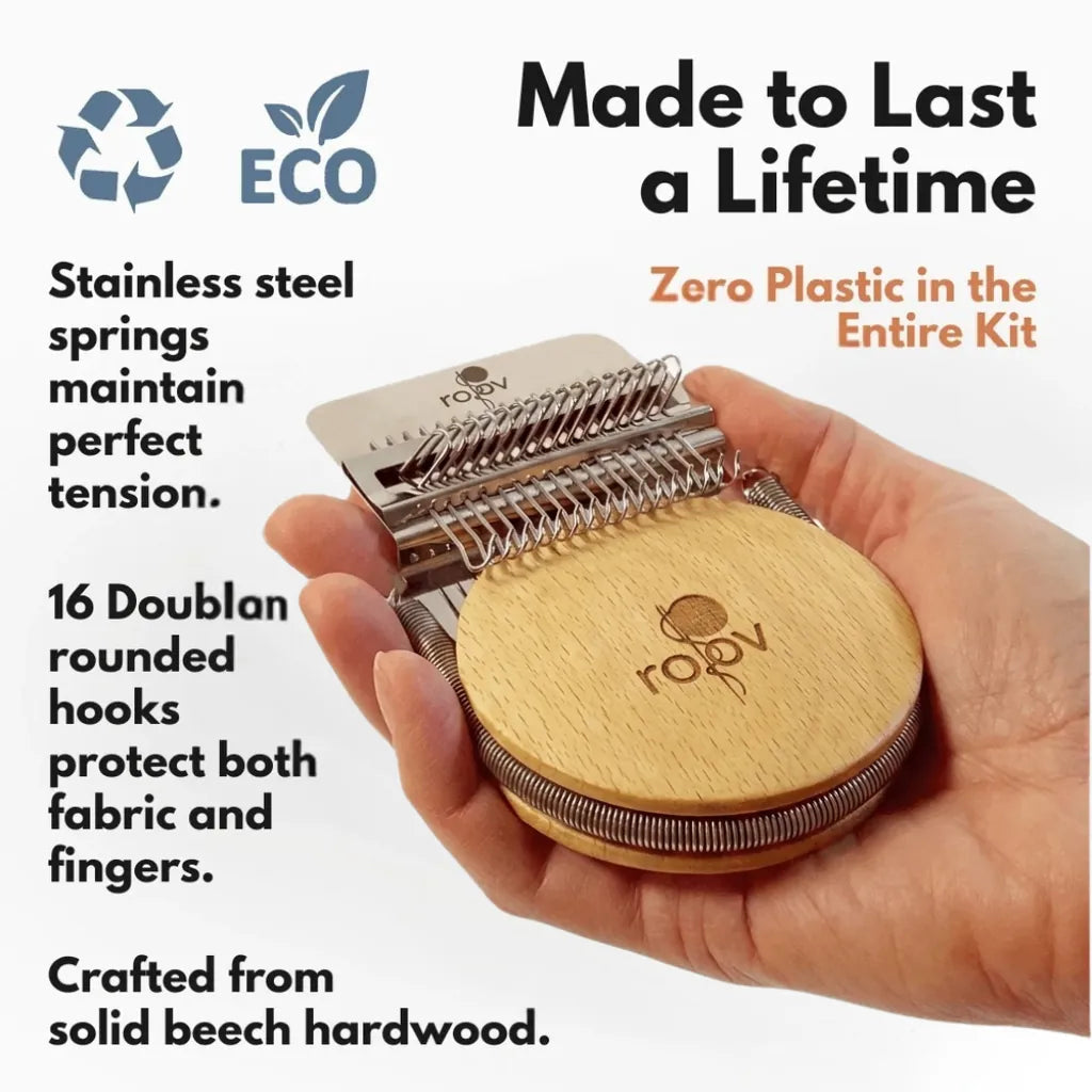 MendLoom – Wooden Darning Loom Kit with Patterns & Video Tutorials