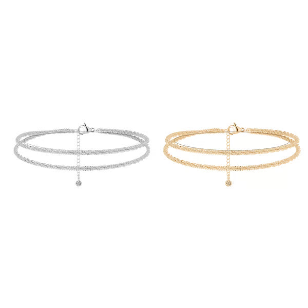 SparkleStep – Minimalist Layered Shiny Anklet for Women