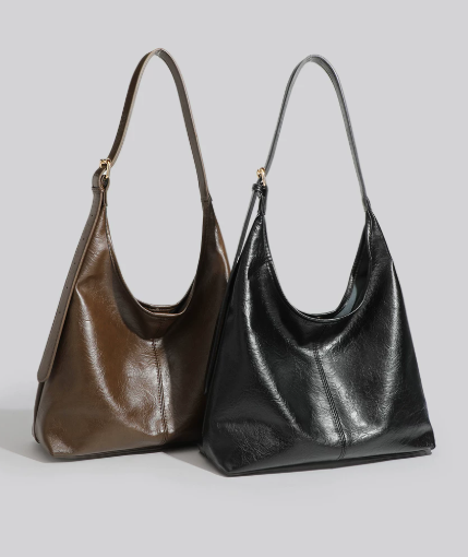 SoftDrape – Genuine Leather Hobo Tote Shoulder Bag