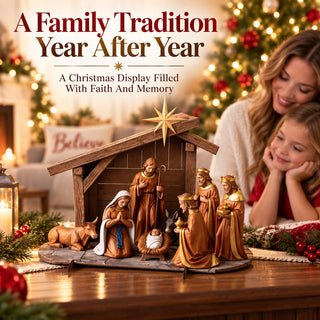 ✝️ HolyNight – Christmas Nativity Scene Tabletop Decor
