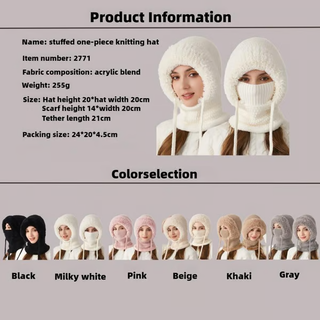 CozyHood – 💥🎁 Plush-Lined Knit Hooded Balaclava with Built-In Scarf